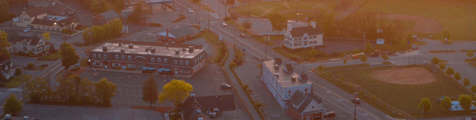 Overhead view of downtown area