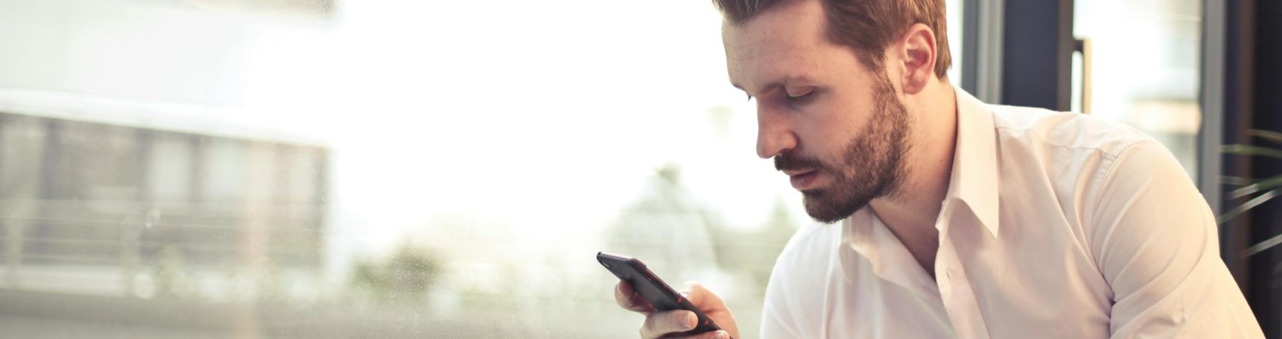 Man looking at mobile phone