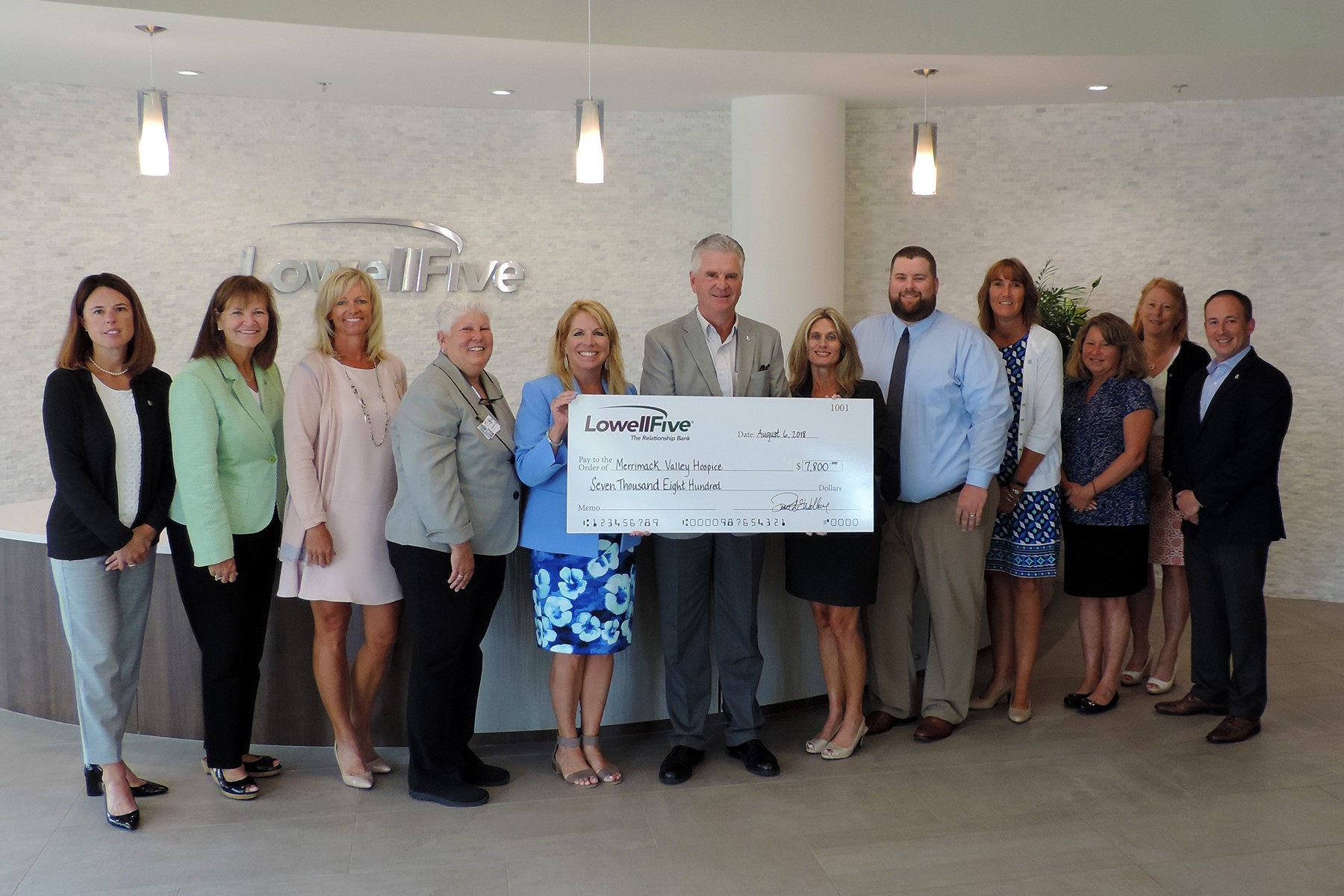 Lowell Five Bank announces Merrimack Valley Hospice as the Q2 2018