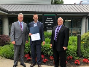 Graduate,Tom Hosey pictured with David Wallace and Glenn Goldman