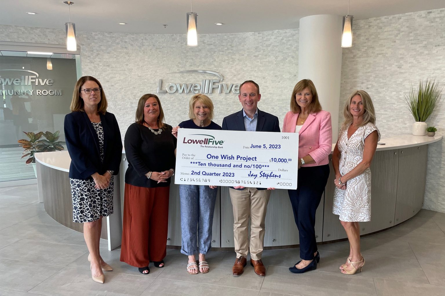 Lowell Five Employees choose Live for Liv to receive their 2nd Quarter